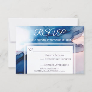 *~* Elegant Modern Watercolor RSVP Wedding RSVP Card