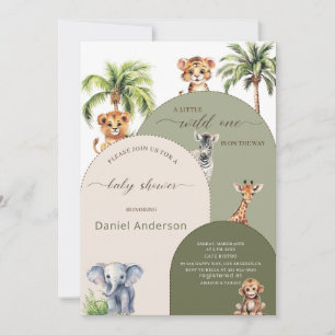 Elegant Modern  Watercolor Wild one Baby Shower Invitation