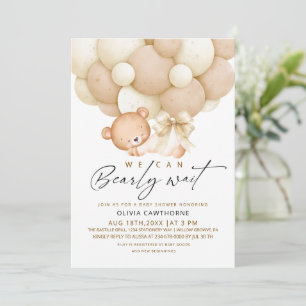 Elegant & Modern We can Bearly Wait Baby Shower   Invitation