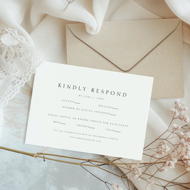 Elegant Modern Website Wedding RSVP Card (Creator Uploaded)