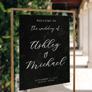Elegant Modern Wedding Acrylic Welcome Sign