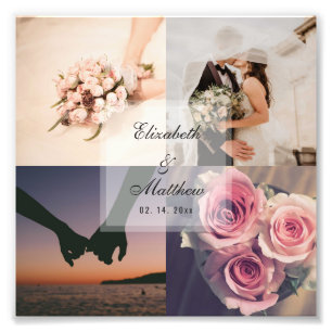 Elegant Modern Wedding Anniversary Bride and Groom Photo Print