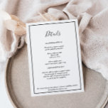 Elegant Modern Wedding Details Enclosure Card<br><div class="desc">This elegant modern wedding details enclosure card is perfect for your modern minimalist wedding. This design features black simple calligraphy with a white neutral background to match your classic traditional wedding or minimalist boho wedding in the spring, summer, fall, or winter. Please feel free to reach out to us with...</div>