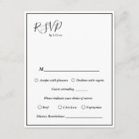 Elegant Modern Wedding Dietary Restrictions RSVP