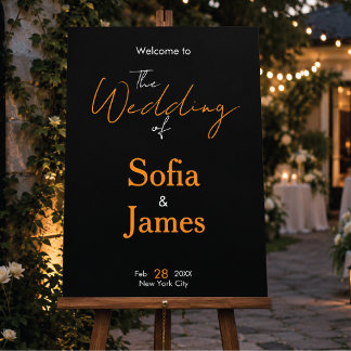 Elegant Modern Wedding Entrance Sign