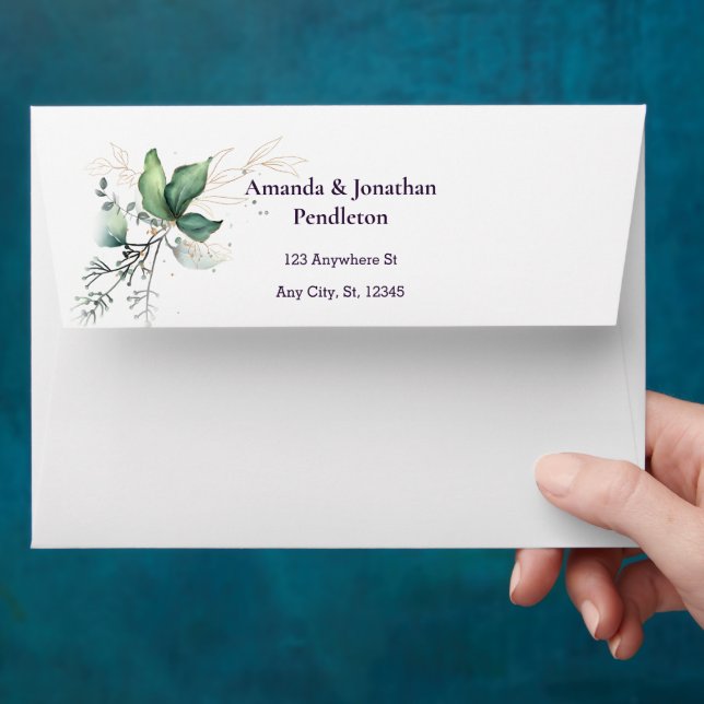 Elegant Modern Wedding Envelope Pre-addressed (Hand)