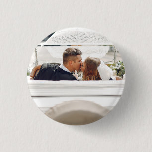 Elegant Modern Wedding Favour Photo 3 Cm Round Badge