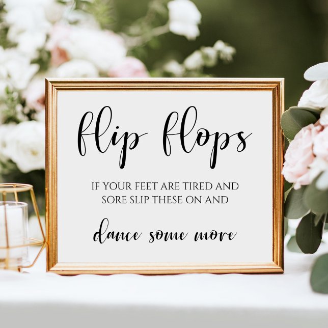 Elegant Modern Wedding Flip Flop Dancing Feet Poster (Creator Uploaded)
