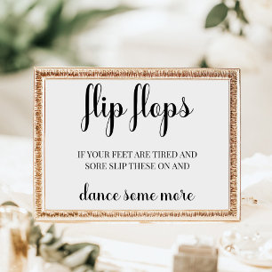 Elegant Modern Wedding Flip Flop Dancing Feet Poster