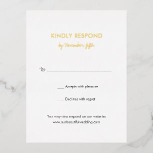 Elegant Modern Wedding Foil RSVP Card