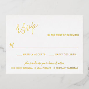 Elegant Modern Wedding Foil RSVP Card
