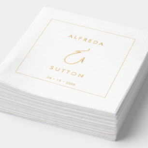 Elegant & Modern Wedding Gold Foil Napkins