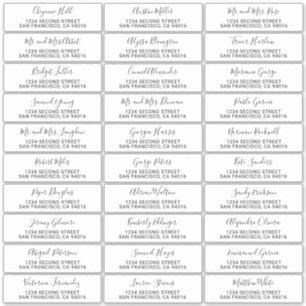 Elegant Modern Wedding Guest Address Labels