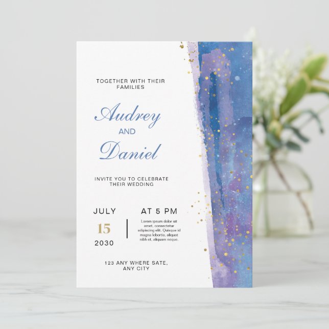 Elegant Modern wedding invitation, Minimalist  Invitation (Standing Front)