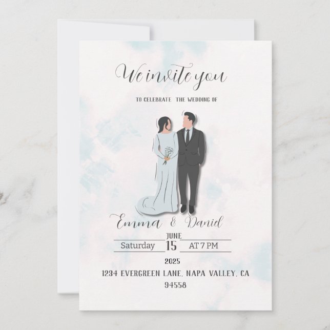Elegant Modern Wedding Invitation | Simple & Chic  (Front)