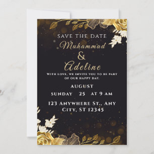 Elegant Modern Wedding Invite – Black & White