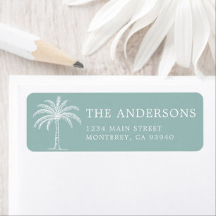 Elegant Modern Wedding Logo Palm Tree Label