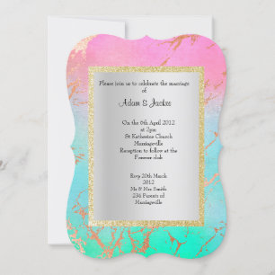 ELEGANT& MODERN WEDDING MARBLE GOLD PASTEL INVITATION