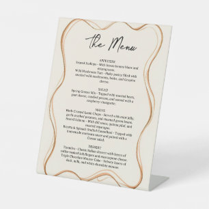 Elegant Modern Wedding Menu Pedestal Sign