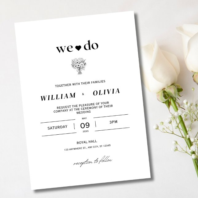 Elegant Modern Wedding Minimalist We Do Invitation (Creator Uploaded)