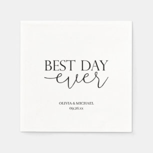Elegant Modern Wedding Napkins with Personalised T