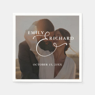 Elegant Modern Wedding Photo Napkin