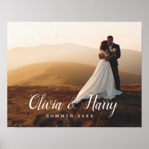 Elegant Modern Wedding Photo Poster