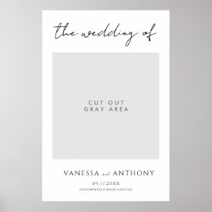 Elegant Modern Wedding Photo Selfie Frame Poster