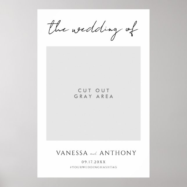 Elegant Modern Wedding Photo Selfie Frame Poster (Front)