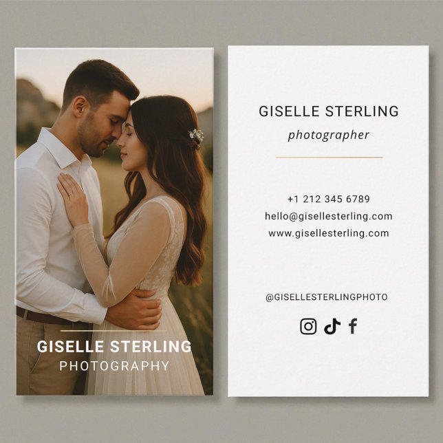 Elegant Modern Wedding Photography Business Card (Creator Uploaded)