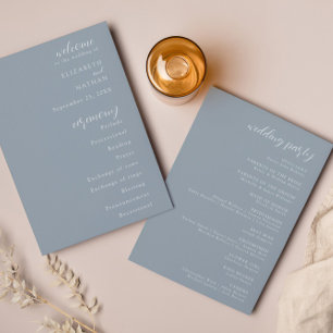 Elegant Modern Wedding Program  Invitation