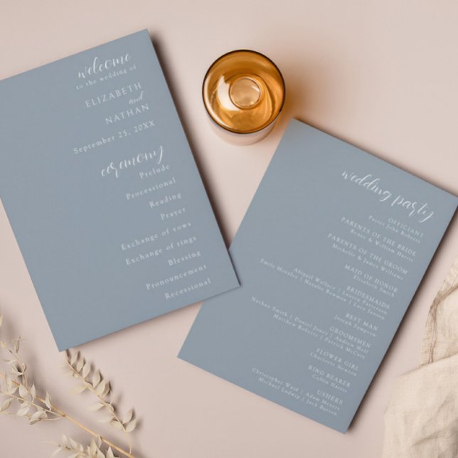Elegant Modern Wedding Program  Invitation (Creator Uploaded)