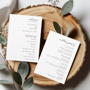 Elegant Modern Wedding Program Invitation