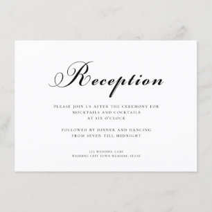 Elegant Modern Wedding Reception Enclosure Card