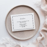 Elegant Modern Wedding Reception Enclosure Card<br><div class="desc">This elegant modern wedding reception enclosure card is perfect for your modern minimalist wedding. This design features black simple calligraphy with a white neutral background to match your classic traditional wedding or minimalist boho wedding in the spring, summer, fall, or winter. Please feel free to reach out to us with...</div>