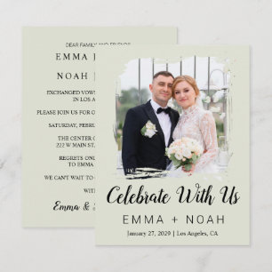 Elegant Modern Wedding Reception Invitation 