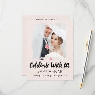 Elegant Modern Wedding Reception Invitation 