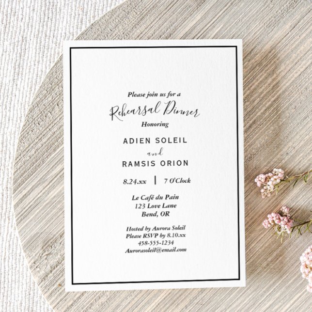 Elegant Modern Wedding Rehearsal Dinner Invitation (Creator Uploaded)