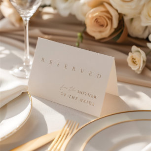 Elegant Modern Wedding Reserved Table Tent Sign Invitation