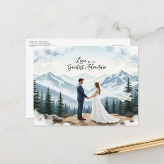Elegant modern wedding Save The Date postcard
