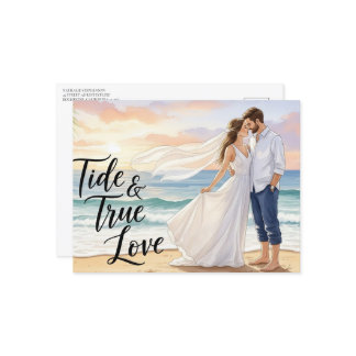 Elegant modern wedding Save The Date postcard