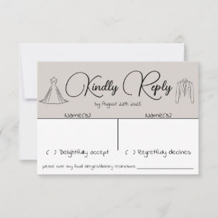 Elegant modern wedding Silhouette Collection RSVP Card