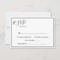 Elegant Modern Wedding Song Request RSVP Card