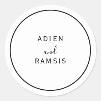 Elegant Modern Wedding Sticker