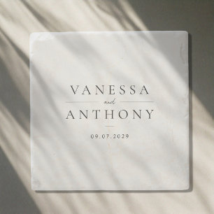 Elegant Modern Wedding Stone Coaster