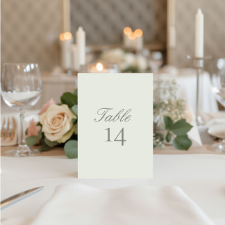 Elegant Modern Wedding Table Number Card