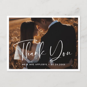 Elegant & modern wedding Thank you photo Postcard