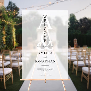 Elegant Modern Wedding Welcome Acrylic Sign