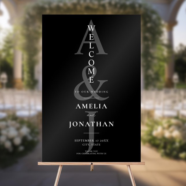 Elegant Modern Wedding Welcome Acrylic Sign (Creator Uploaded)