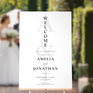 Elegant Modern Wedding Welcome Acrylic Sign